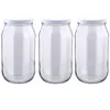Three empty glass jars with white lids are arranged side-by-side against a white background. Produktbild-Vorschau
