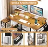 COSTWAY Scrivania a L 120 cm con prese di corrente, LED, Anteprima dell’immagine prodotto 6