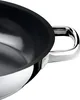 A close-up view of the handle and rim of a cooking pan. Produktbild-Vorschau