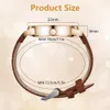 Damenuhr, Damen Analog Quarz Uhr mit Leder Armband, Uhren Produktbild-Vorschau 3