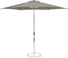 A light taupe patio umbrella with a gray pole and base, shown against a white background. Produktbild-Vorschau
