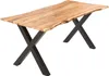 Esstisch Akazie naturfarben 140 x 80 cm X-Gestell schwarz Produktbild-Vorschau 1