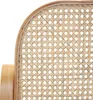 A close-up view of the rattan weaving and wooden frame of a chair. Voir les images du produit