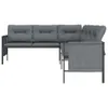 vidaXL Garten-Ecksofa Anthrazit Stahl und Textilene Produktbild-Vorschau 4