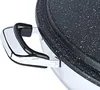 A close-up view of a handle and the speckled surface of a cooking pan. Podgląd zdjęcia produktu