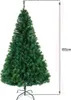 A green artificial Christmas tree with a metal stand, with a height measurement indicated. Podgląd zdjęcia produktu