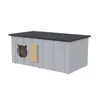 QLS Casetta per gatti in legno 86x47x37cm con anticamera Anteprima dell’immagine prodotto 1