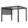 A gray pergola structure with a retractable screen on one side and a crank mechanism visible. Produktbild-Vorschau