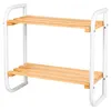 Relaxdays Regal, Bambus, Metall, Badezimmer, Flur, 2 Produktbild-Vorschau 8