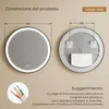 S'AFIELINA Specchio da bagno a LED da 70 cm Specchio da Anteprima dell’immagine prodotto 2