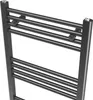 A close-up, studio shot of a black radiator. Podgląd zdjęcia produktu