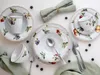 A flat lay of a fruit-themed dinnerware set. Produktbild-Vorschau