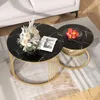 Set aus 2 runden Couchtischen, modern, mit glänzender Produktbild-Vorschau 3