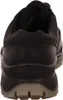 The back view of a black leather shoe with a thick gray sole. Produktbild-Vorschau