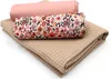 Blumen Rot Set10 Waffelstoff Set  1x Waffelstoff + 2x  Produktbild-Vorschau 1