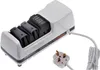 A white electric knife sharpener with a UK power plug is shown against a white background. Produktbild-Vorschau