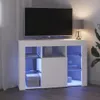 vidaXL Armoire TV LED d'angle Fixée au mur Blanc Voir les images du produit 5