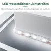 A close-up of a waterproof LED light strip with water droplets on it, highlighting its durability and functionality. Produktbild-Vorschau