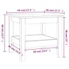 A line drawing of a side table with dimensions indicated by text and lines. Produktbild-Vorschau