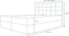 A technical drawing of a boxspring bed with dimensions. Náhled obrázku produktu