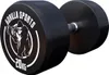 A black dumbbell with white branding and weight marking on a white background. Produktbild-Vorschau
