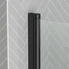 Badewannenaufsatz 70×120 cm, Faltwand, Schwarz, Aluminium, Produktbild-Vorschau 4
