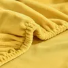 (Žlutá) Kryty na židle, elastický zlatý sametový kryt na Náhled obrázku produktu 5