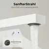 A close-up view of a white faucet with water flowing out, highlighting its features. Podgląd zdjęcia produktu