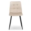 A front view of a beige upholstered dining chair with black metal legs, set against a white background. Náhľad obrázku produktu