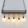 Lindby Hängelampe Kirista, 5-flg., schwarz/Holz, 100 cm, Produktbild-Vorschau 5