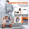 A person is carrying a pipe cleaning machine up stairs, with inset images highlighting its features. Podgląd zdjęcia produktu