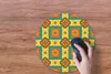 MuchoWow® Mauspad Mousepad Patchwork - Retro - Blumen - Produktbild-Vorschau 3