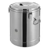 A stainless steel insulated bucket with a lid and latch. Podgląd zdjęcia produktu