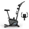A stationary exercise bike with a water bottle holder and a separate handlebar console. Produktbild-Vorschau