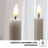 LED Stabkerzen Echtwachs grau, taupe 2 Stück, Timer & Produktbild-Vorschau 4