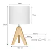 EDISHINE Lampe de chevet en bois, lampe de table E27 avec Voir les images du produit 7