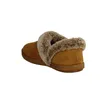 A single brown slipper with tan fur lining is shown from a side-rear angle against a white background. Produktbild-Vorschau