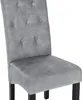 A close-up studio shot of a gray velvet dining chair. Produktbild-Vorschau