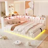 Gestoffeerd bed 140x200 cm, slaapbank met LED-verlichting, Productafbeelding-voorbeeld 2