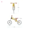 A diagram showing the dimensions of a wooden balance bike. Náhľad obrázku produktu