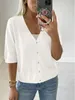 Kurzarm-Cardigan für Damen, leichter Strickstoff, Produktbild-Vorschau 2
