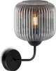 RIFFLE ZWARTE WANDLAMP, 1 ARMATUUR, PLATTE LAMPENKAP, Productafbeelding-voorbeeld 2