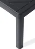 A close-up view of the corner of a dark gray outdoor table, showing the leg and the underside of the tabletop. Produktbild-Vorschau