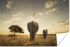 MuchoWow® Poster Savanne für Elefanten und Kälber 30x20 cm Produktbild-Vorschau 1