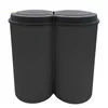 A product shot of a black dual bin. Voir les images du produit