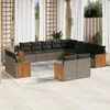The Living Store 13-tlg. Garten-Sofagarnitur mit Kissen Produktbild-Vorschau 2