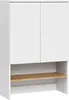 A white cabinet with a wooden shelf. Produktbild-Vorschau