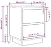 vidaXL Nachttische mit LED-Leuchten 2 Stk. Schwarz 38x34x50 Produktbild-Vorschau 8