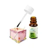 A bottle of skincare fluid with a brush applicator and a diagram of skin layers. Produktbild-Vorschau