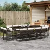 13-tlg. Garten-Essgruppe mit Kissen Braun Poly Rattan Produktbild-Vorschau 2